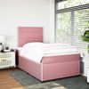 vidaXL Boxspringbett mit Matratze Rosa 120x200 cm Samt 3292315 Bild 3