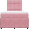 vidaXL Boxspringbett mit Matratze Rosa 120x200 cm Samt 3292315 Bild 4