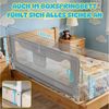 Huracan Bettschutzgitter Bettgitter 150/180/200cm, Rausfallschutz Bett, (14-Fach höhenverstellbar, Klappbar Bettschutzgitter für, Kinder Baby,Stabiler Kinderbettgitter für Babybett), mit Sicherheitsgurt, Elternbett & Kinderbett Bild 2