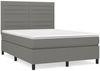 vidaXL Boxspringbett mit Matratze Dunkelgrau 140x190 cm Stoff 3141850 Bild 2