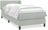 vidaXL Boxspringbett mit Matratze Hellgrau 80x220 cm Samt 3317631 Bild 2