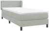 vidaXL Boxspringbett mit Matratze Hellgrau 80x220 cm Samt 3317631 Bild 4