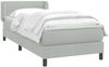 vidaXL Boxspringbett mit Matratze Hellgrau 80x220 cm Samt 3317631 Bild 3