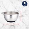 MEISTERKOCH Schüssel 2,5 Liter aus Edelstahl in silberfarben, mit Innenskalierung und Ausguss, rutschfester Boden, Rührschüssel, Salatschüssel, Schale, Bowl, ideal zum Mischen, stapelbar Bild 5