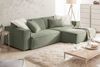 KAWOLA Sofa SAMU Ecksofa Feincord olivgrün Recamiere rechts 72 x 168 x 276 cm Bild 2