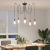 vidaXL Pendelleuchte mit 5 Fassungen E27 Schwarz Metall 4103454 Bild 4