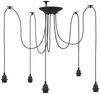 vidaXL Pendelleuchte mit 5 Fassungen E27 Schwarz Metall 4103454 Bild 2