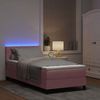 vidaXL LED Boxspringbett mit Matratze mit LED Rosa 100 x 200 cm Samt 3342703 Bild 5