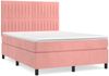 vidaXL Boxspringbett mit Matratze Rosa 140x190 cm Samt 3143144 Bild 2