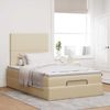 vidaXL Ottoman-Bett mit Matratze & LEDs Creme 120x200 cm Stoff 3313918 Bild 4