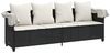 vidaXL Sonnenliege mit Dach und Kissen Schwarz Poly Rattan 368353 Bild 4