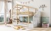 Etagenbett 90x200 cm in Baumhaus-Optik – Kinderbett aus Massivholz und MDF mit Stauraumtreppe Bild 2