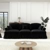 3-Sitzer Sofa H 93 x T 272 x B 83.5 cm aus Chenille in Schwarz mit abnehmbarem Rüschenrock Bild 4