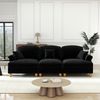 3-Sitzer Sofa H 93 x T 272 x B 83.5 cm aus Chenille in Schwarz mit abnehmbarem Rüschenrock Bild 3