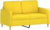 vidaXL 4-tlg. Sofagarnitur mit Kissen Hellgelb Stoff 3202083 Bild 4