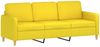 vidaXL 4-tlg. Sofagarnitur mit Kissen Hellgelb Stoff 3202083 Bild 5
