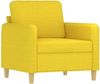 vidaXL 4-tlg. Sofagarnitur mit Kissen Hellgelb Stoff 3202083 Bild 3