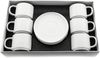 Mulex 12 Teiliger Kaffeetassen-Set mit Untertasse aus Porzellan Kaffeeservice 200 ml Weiß Bild 3