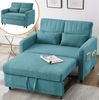 Sofabett 114x77x82,5 cm Antique Blue Green, ausziehbar mit 3-fach verstellbarer Rückenlehne Bild 1