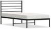 vidaXL Bettgestell mit Kopfteil Metall Schwarz 90x200 cm 352312 Bild 2