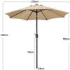 Yaheetech Sonnenschirm ∅ 223/270/294/327 cm, Gartenschirm mit Kurbel, Neigbar, UV Schutz 50+ Bild 3