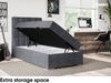 MEBLINI Boxspringbett LUKAS 80x200 cm mit Bettkasten - H4/Dunkelgrau Samt Gepolstert Einzelbett mit Topper & Taschenfederkern-Matratze - 80x200 Links Bild 5