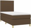 vidaXL Boxspringbett mit Matratze & LED Dunkelbraun 90x190 cm Stoff 3135240 Bild 3