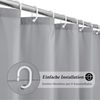 Duschvorhang 150x180cm Grau Textil Wasserabweisend Trocknend 10 Ringe Bild 2