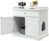 Moderne Dekorative Katzentoilette Beistelltisch mit Schublade und 2 Türen für den Innenbereich Weiß Bild 3