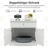 Moderne Dekorative Katzentoilette Beistelltisch mit Schublade und 2 Türen für den Innenbereich Weiß Bild 5
