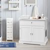 Moderne Dekorative Katzentoilette Beistelltisch mit Schublade und 2 Türen für den Innenbereich Weiß Bild 2