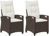 vidaXL Gartenstuhl 2 pcs Braun und Creme 56 x 60 x 112 cm 42026831 Bild 2