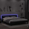 vidaXL Bettgestell mit Kopfteil und LED-Beleuchtung Schwarz 200x200 cm 3207519 Bild 4