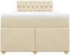 vidaXL Boxspringbett mit Matratze Creme 120x200 cm Stoff 3286659 Bild 4