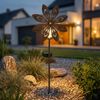 2er Set LED Solarleuchte, Glaskugel, Windrad, gelb, H 50 cm Bild 3