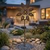 2er Set LED Solarleuchte, Glaskugel, Windrad, gelb, H 50 cm Bild 2