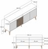 Dmora Kommode Benjamin, Wohnzimmerbuffet, Wohnzimmer-Sideboard, Moderne Küchen-Speisekammer, 180x35 h79 cm, Walnuss und Schwarz Bild 3