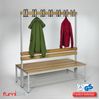 Garderobenbank doppelseitig mit Schuhrost 150 cm grau Bild 3
