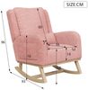Gdood Schaukelstuhl Stillsessel Relaxsessel Sehr gut geeignet für Schlafzimmer Wohnzimmer (1 St), 2 Seitentaschen, 1 Lendenkissen, Teddy Velvet Bild 3