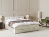 Boxspringbett mit Stauraum Stoff BARONET 180 x 200 cm Cremeweiß Bild 3