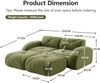 Flieks Modulares Sofa 2-Sitzer mit 2x Hocker, Cloud Sofa mit runden Armlehnen, Chenille weich, rahmenlos bodennah, Lounge Sofa, Grün Bild 4