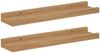 vidaXL Wandregal mit Regal 2 pcs Braun 40 x 9 x 3 cm Holzwerkstoff 42020011 Bild 2