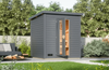 Karibu Sauna Hytti 2 terragrau mit 9 kW Ofen mit integrierter Steuerung Bild 3