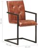 vidaXL Freischwinger 2 Stk. Braun Echtleder 321847 Bild 2
