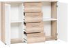 Möbelando 'Jacklin' Sideboard, Spanplatte, 120 x 35 x 85 cm , Wildeiche / Weiß Bild 2