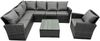 Fimous 7 Sitzer Hoher Rücken Dunkelgrau gemischt rattan Ecksofa set Sessel Quadratischer Couchtisch Gartenmöbel Linke Option Bild 2