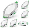 ALUSSO LED Einbaustrahler 6er-Set, Decken Leuchte, Flach Strahler für Bad, Wohnzimmer, 230V, 5W, 72-85 mm, Rund, Nickel Bild 4