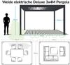 Weide E-Deluxe | elektrische Pergola mit LED | Voll Aluminium | 3 x 4 M | motorisiertes Lamellendach weiß Bild 4