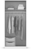 rauch Kleiderschrank Alba, Drehtürenschrank, Garderobenschrank, 2-türig, mit Spiegel, mit 1 Kleiderstange, 1 Einlegeboden und Schubladeneinsatz, Farbe Grau metallic, Schwarz, Griffstange Grau metallic, Schwarz, 91x197x54cm Bild 5