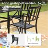 PHI VILLA Garten-Essgruppe, (94cm Quadratischer Gartentisch und 4 Gartenstühle, Wetterfest Balkonmöbel Terrassenmöbel), Metall Gartentisch und Stapelstühle Bild 2